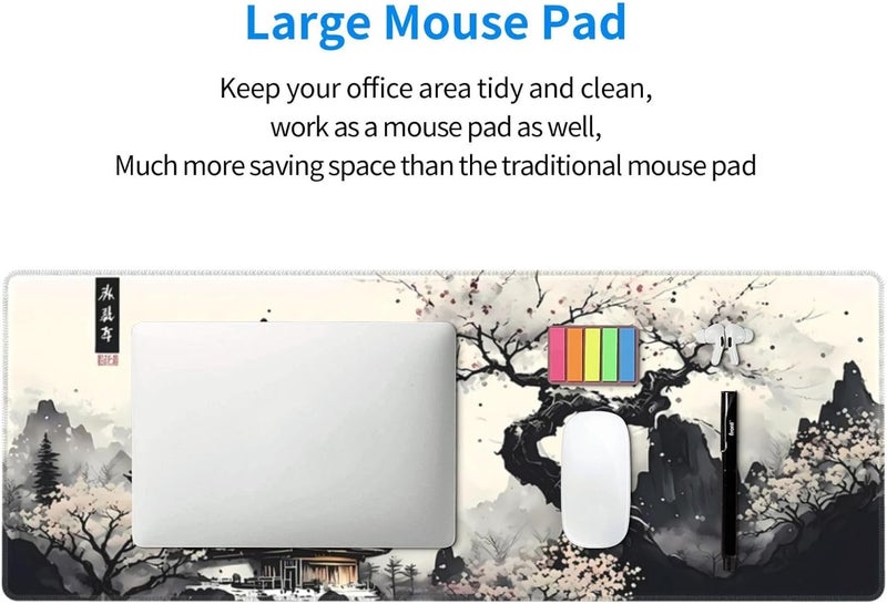Brecoy Japanese Mouse Pad, Large Japanese Desk Mat, XL Anime Gaming Keyboard Mat, Non-Slip Rubber Base, Big Extended Desk Protector for Home Office, 31.5”x11.8” - Image 5